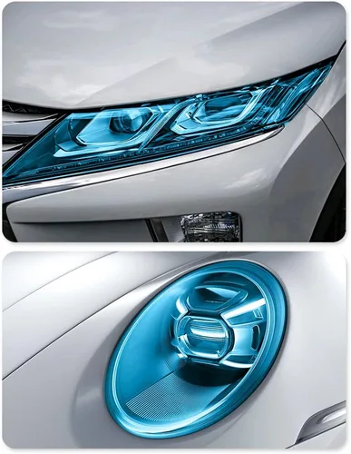 Vista 3 de Película de tinte de luz de automóvil de 12 x 48 pulgadas, protector de vinilo cortable y elástico, calcomanías autoadhesivas que no dejan marcas