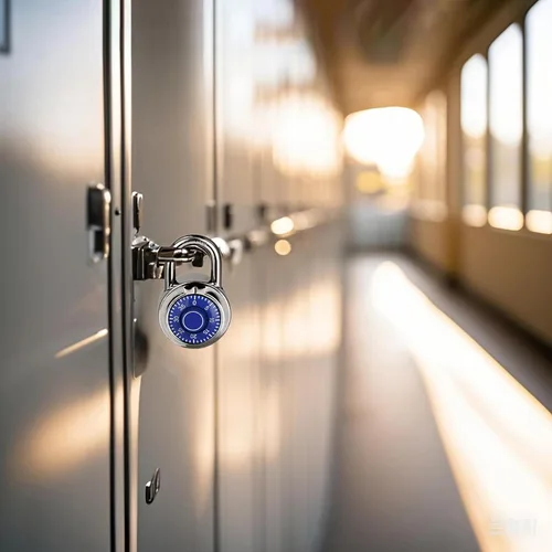 Vista 6 de Candado de combinación de 1 unidad, candado de combinación de esfera fija con diferentes combinaciones, 2 pulgadas de ancho. Placa giratoria azul