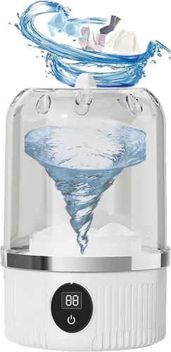 Vista 8 de 2025 Lavadora Mini Portátil Actualizada Para Viaje, lavadora de ropa interior - Limpieza Profunda de Calcetines, Ropa Interior, Ropa de Bebé