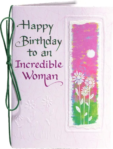 Vista 2 de Tarjeta de cumpleaños de Blue Mountain Arts para ella—Para una mamá, hermana, hija, esposa o amiga (Feliz cumpleaños a una mujer increíble)