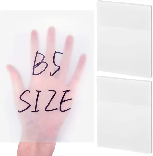 Vista 7 de Gueevin 100 Sheets 5.5 x 8 Inch Transparent Sticky Notes, Extra Large Clear Self Sticky Notes, 2 Pads Waterproof Jumbo Translucent Paper, Office