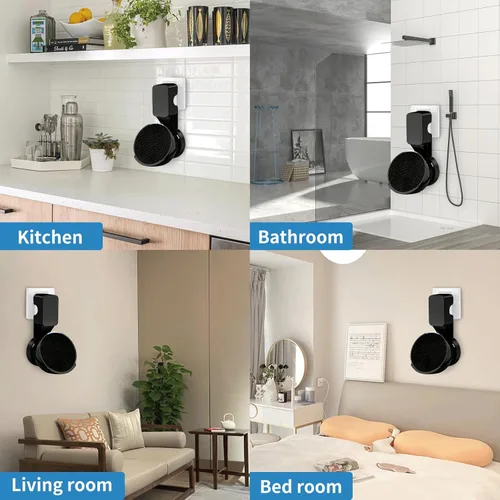 Vista 7 de ZUOLACO Wall Mount Holder for Echo Pop, Outlet Hanger Stand for Echo Pop, Built-in Cable Management, Black