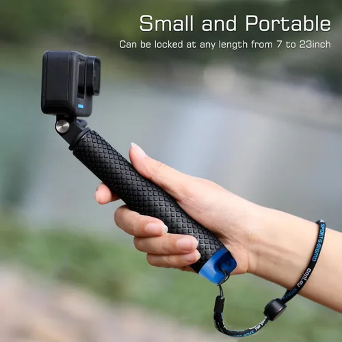 Vista 4 de GEPULY palo selfie de 7''-23'' impermeable monopod de tamaño bolsillo mango subacuático de aluminio para cámaras digitales GoPro Hero Session Max