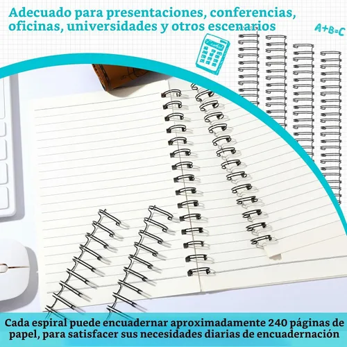 Vista 4 de Chengu 24 piezas alambre de encuadernación alambre de encuadernación espirales de encuadernación doble espirales de doble bucle espiral de doble