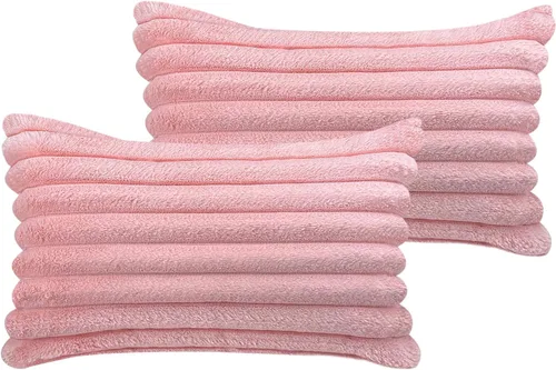 Vista 20 de Juego de 2 fundas de almohada decorativas de 16 x 16 pulgadas, fundas decorativas de piel sintética para cama, sofá, funda de almohada suave