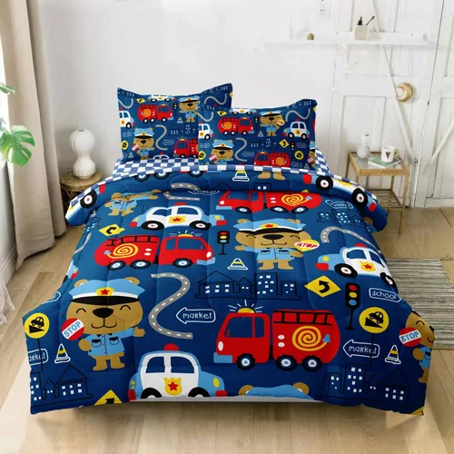 Vista 14 de Juego de ropa de cama Twin para niñas, juego de edredón de 5 piezas, ropa de cama en una bolsa, ropa de cama de bailarina floral rosa, juego