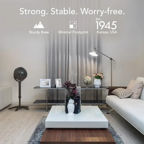 Vista 6 de Vornado 683 Medium Pedestal Whole Room Air Circulator Fan, 3 Speed Control, Adjustable Standing Height, 32 to 38 Inches, Powerful Pedestal Standing
