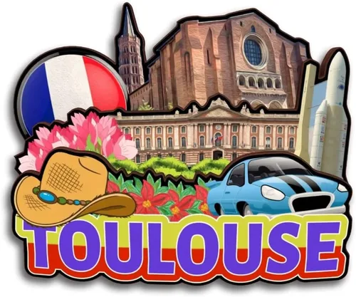 Vista 10 de Albi Occitanie France - Imán de madera para nevera, colección de madera 3D, hecho a mano, recuerdos de la ciudad de viaje, imán para nevera