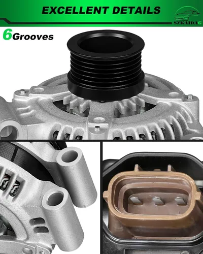 Vista 295 de Alternador de 4.0L para: Ford Explorer 2002 2003 2004, Explorer Sport Trac 2001-2004 para: Mercury Mountaineer 2001-2004, polea de 6 ranuras de 12V