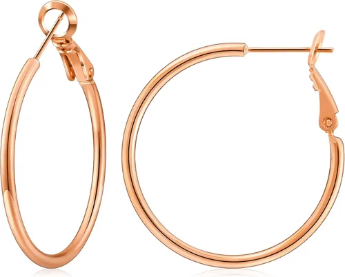 Gacimy Gold Hoop Earrings for Women 14K Gold Plated, 925 Sterling Silver Post Hypoallergenic Earrings Hoops for Women