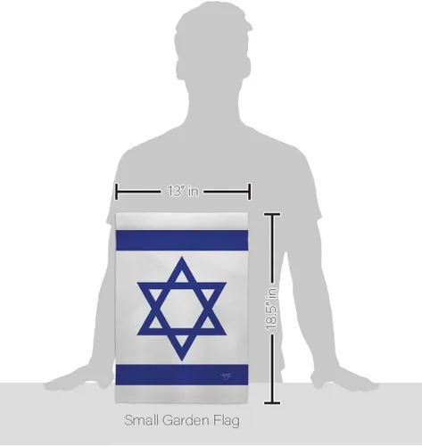 Vista 2 de Breeze Decor Bandera de Israel - Juego de asta de bandera israelí para el hogar, letrero para patio, poste de tumba, soporte de cementerio, tapiz al