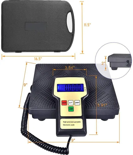 Vista 3 de Uso de la báscula de carga de refrigerante HAVC para el tanque de recuperación de refrigerante de freón: 220LB Escala de peso de carga