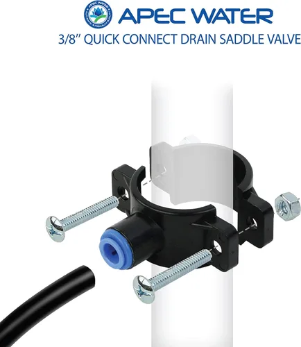 Vista 2 de APEC Water SADDLE-DRAIN-3-8 Válvula de sillín de drenaje 3/8" para sistema de ósmosis inversa debajo del fregadero