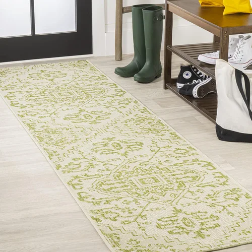 Vista 31 de JONATHAN Y SMB105D-28 - Alfombra pasillo Estrella con medallón bohemio tejido texturizado interior/exterior, estilo costero rústico glamuroso, fácil