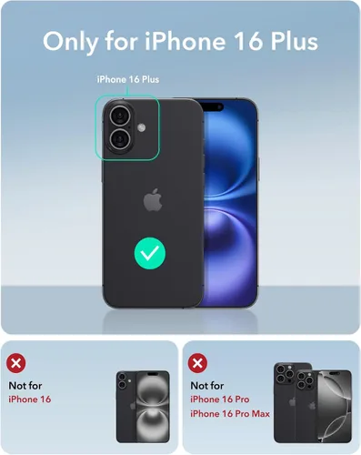 Vista 2 de ESR Funda para iPhone 16 Plus, compatible con MagSafe, funda protectora de grado militar, funda para teléfono con soporte integrado, cubierta