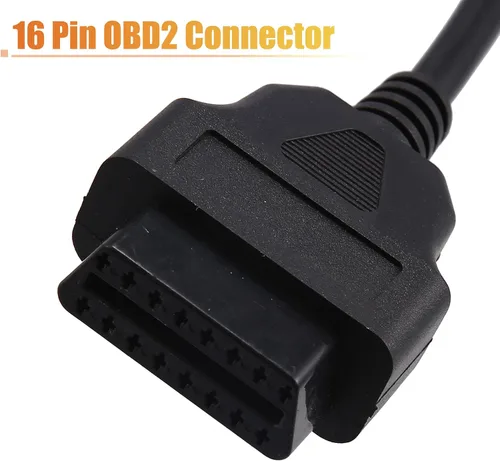 Vista 5 de X AUTOHAUX 6 Pin a OBDII OBD Cable Cable Adaptador de Diagnóstico Cable Adaptador de Cable de Diagnóstico de Motocicleta OBD2 Escáner Adaptador