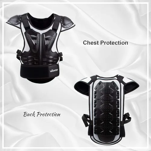Vista 2 de Webetop Protector de pecho juvenil ajustable para niños, equipo de motocross resistente a los golpes, equipo de motocross para ATV, ciclismo