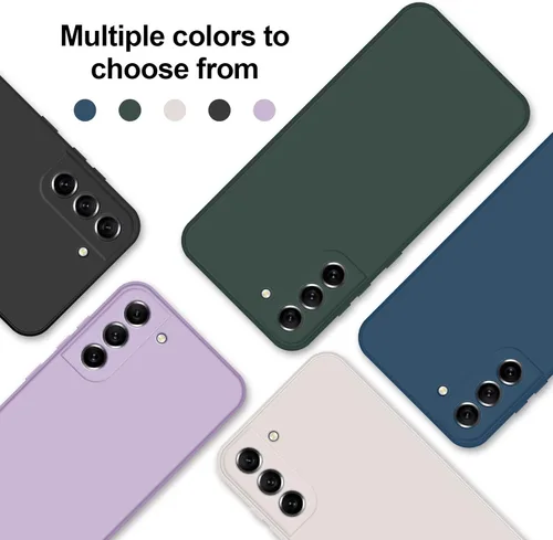 Vista 8 de GiiYoon Funda de silicona compatible con Samsung Galaxy S21 FE 5G, funda de cuerpo completo suave y sedosa al tacto con protección de cámara, funda