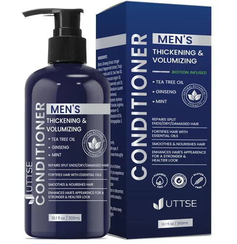 Vista 6 de Uttse Champú de Biotina para el Crecimiento del Cabello para Hombres: Champú Espesante Natural con Aceite de Árbol de Té, Ginseng y Menta