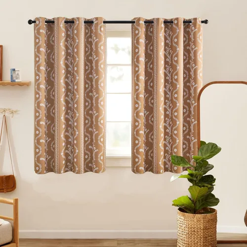 Vista 35 de LIMON HOME Cortinas Opacas Beige de 84 pulgadas de Largo para Sala de Estar y Dormitorio, Tratamiento de Ventana Insonorizado Cortinas Blackout