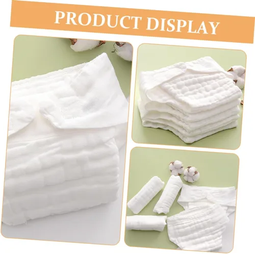 Vista 8 de 5Pcs Reusable Baby Cloth Diapers Washable Cotton Nappy Inserts Absorbent and Breathable for Infants Size M for Everyday Use