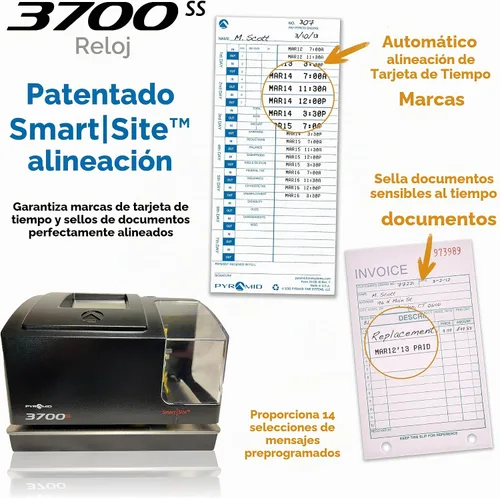 Vista 9 de Pyramid Time Systems Reloj de tiempo resistente 3700ss y sello