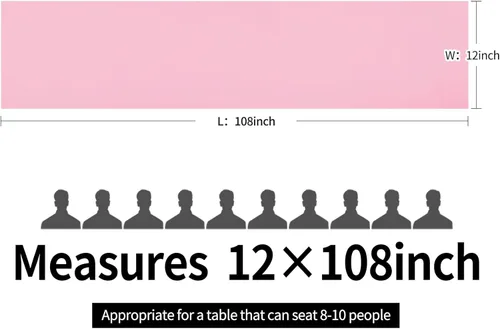 Vista 4 de Paquete de 12 caminos de mesa de satén de 12 x 108 pulgadas de largo, camino de mesa de seda satinada rosa para boda, cumpleaños, recepción