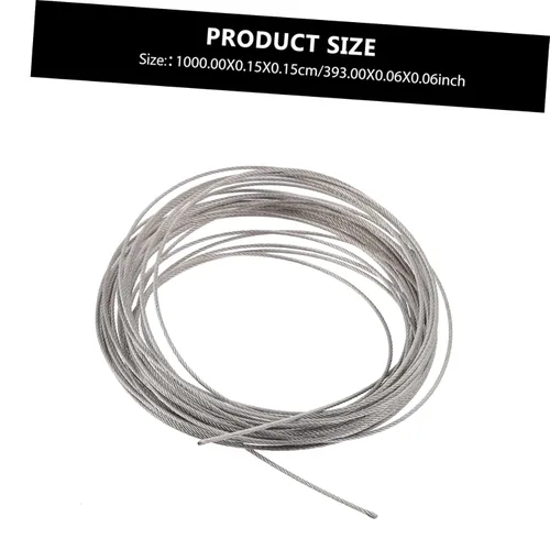 Vista 7 de Cuerda de cable de acero inoxidable de larga duración 32.8 ft barandilla cuerda de alambre tendedero lámpara escritorio valla DIY