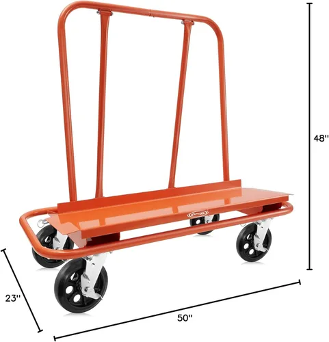 Vista 7 de GypTool Heavy Duty Drywall Sheet Cart & Panel Dolly with 4 Swivel Wheels - Orange