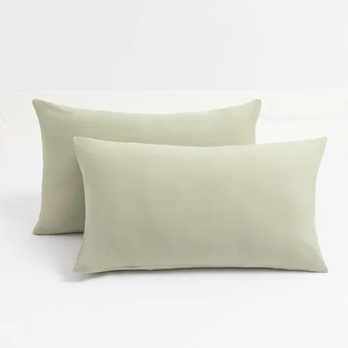 Vista 49 de Paquete de 2 fundas elásticas para almohada - Punto jersey y cierre de sobre, fundas de almohada con mezcla de poliéster ultra suave tipo camiseta