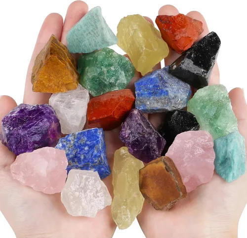 QINJIEJIE Varias piedras de cristal en bruto 10 colores piedras de cristal curativas 1" piedras preciosas grandes a granel para voltear, cabinas,