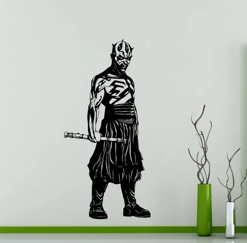 Darth Maul - Calcomanías de pared para decoración de pared, póster de vinilo para el hogar, adolescentes, personajes del diablo Sith Lord,