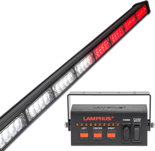 Vista 33 de lamphus SolarBlast sbls64 29" 24 W LED Advertencia Tráfico de Emergencia Advisor – Barra de luz ámbar azul, Ambar