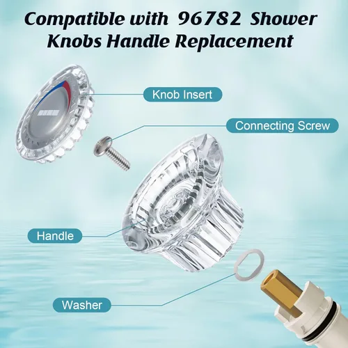 Vista 3 de Enhon Manija de ducha de repuesto compatible con grifo Moen 96797 Chateau para bañera y ducha. Kit de repuesto de pomo de ducha compatible