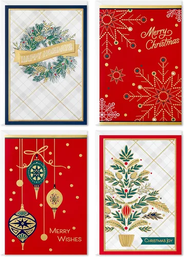 Vista 12 de Hallmark Image Arts - Juego de tarjetas navideñas en caja, elegantes letras (4 diseños, 24 tarjetas con sobres)