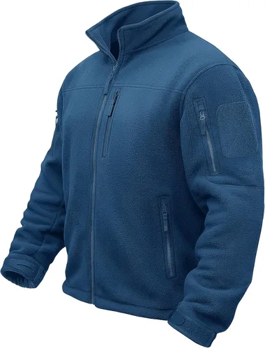 Vista 9 de TACVASEN - Chaqueta de forro polar para hombre, cremallera completa Verde militar