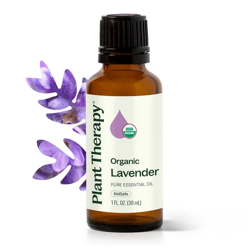 Plant Therapy Aceite esencial de lavanda orgánica 100% puro, certificado por USDA, orgánico, sin diluir, aromaterapia natural para difusión y uso