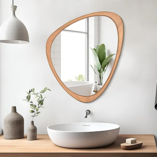 Vista 25 de WallBeyond Espejo asimétrico, espejo de pared irregular, espejos de pared decorativos para dormitorio, sala de estar, entrada, pasillo, espejo