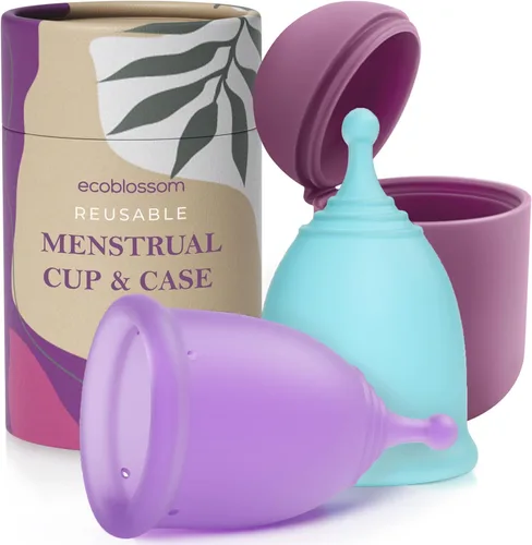 Vista 11 de EcoBlossom - Juego de vasos menstruales reutilizables - Las copas menstruales de silicona de grado médico más confiables - Uso cómodo durante 12