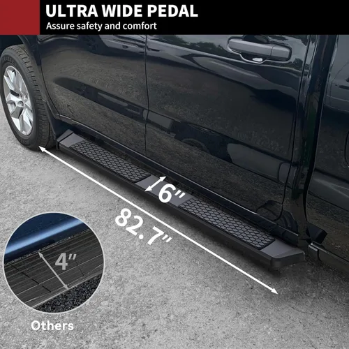 Vista 7 de YITAMOTOR Estribos laterales de 15.24 cm de repuesto para Ford F150 SuperCrew Cab 2009-2014, barras de protección laterales negras