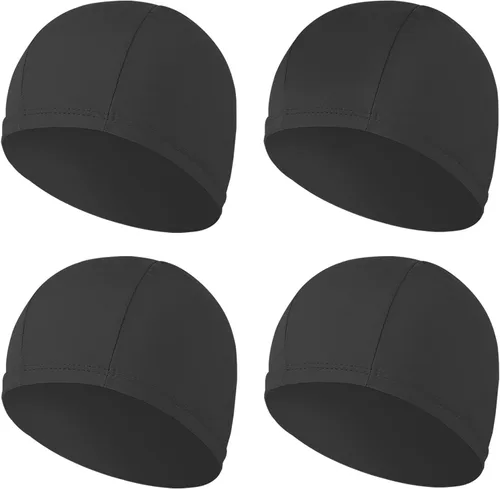 Vista 9 de 4 gorras elásticas de natación para mujeres, hombres y niños, tela duradera, no impermeable, gorra de piscina elástica