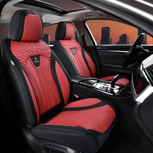 Vista 43 de FLORICH Fundas de asiento para automóviles, fundas de asiento impermeables, fundas de asiento de cuero para automóvil, paquete de 2, protector