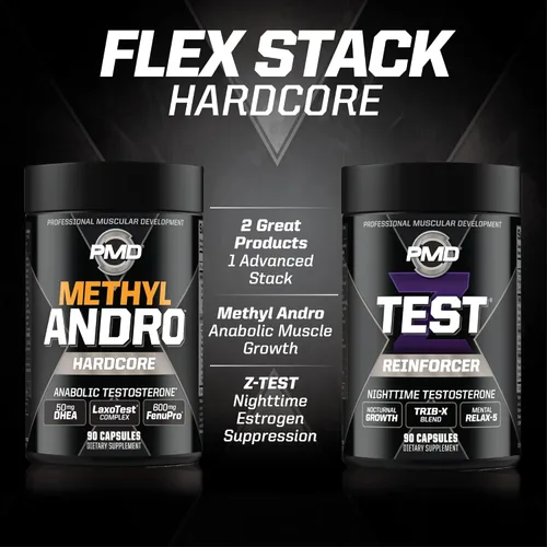 Vista 5 de PMD Sports Flex Stack Hardcore - Pila saludable de 24 horas para aumentar la masa muscular, la fuerza, reducir el dolor, la libido y el sueño