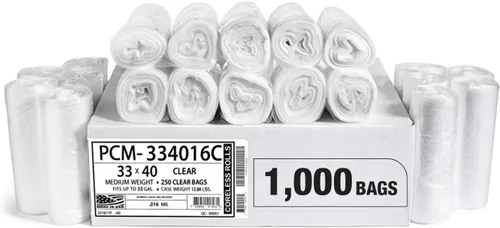 Vista 10 de Aluf Plastics Bolsas de basura transparentes de 7 galones (2000 unidades) – 20 x 22 pulgadas – Bolsas de basura equivalentes a 6 micras de alto