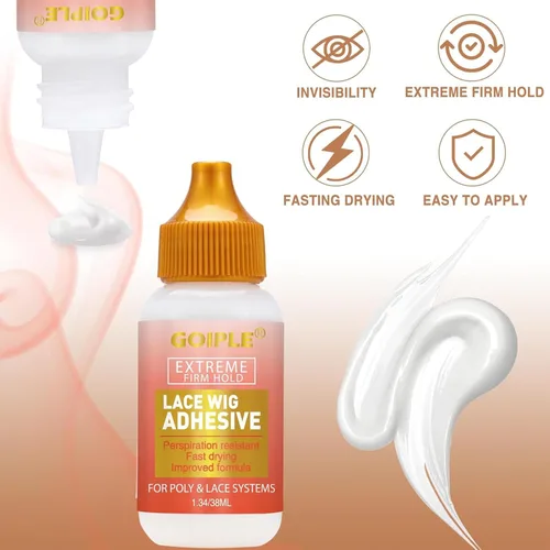 Vista 7 de Kit completo de pegamento de encaje con mousse de tinte de encaje, pegamento de peluca en aerosol de fusión de encaje para pelucas y postizos