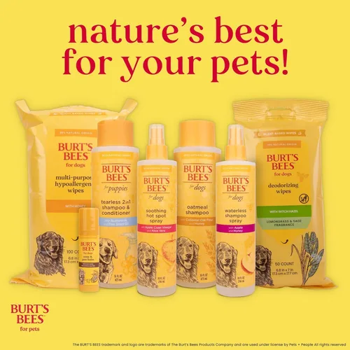 Vista 6 de Burt's Bees for Dogs - Cepillo de doble cara y cerdas de cáñamo para perros