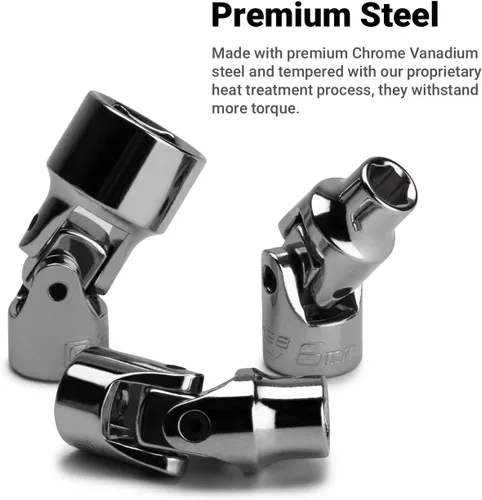 Vista 2 de Capri Tools Enchufe universal de 0.197 in, accionamiento de 1/4 pulgadas, 6 puntos, métrico