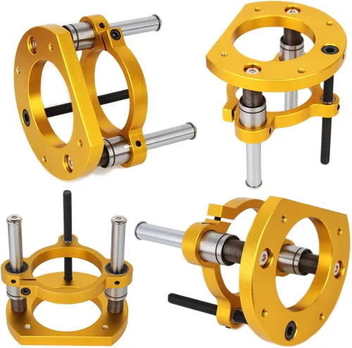Vista 6 de Elevador de enrutador ajustable para máquina de recorte universal de 65 mm de diámetro, base de enrutador de aluminio debajo de la mesa para base