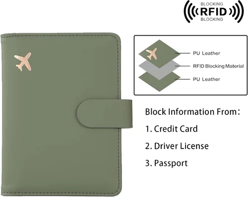Vista 4 de Melsbrinna - Funda para pasaporte, ranuras para tarjetas, bonita funda para pasaporte para mujereshombres, resistente al agua con bloqueo RFID