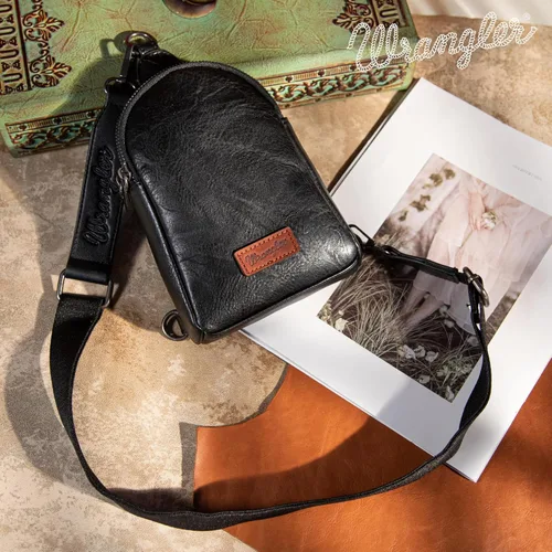 Vista 7 de Wrangler Pequeñas bolsas cruzadas para mujer, riñoneras, bolsa de pecho para viajes